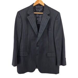 Brooks Brothers 1818 Madison Mens 44R Navy Blue Pinstripe Wool Sport Coat Blazer